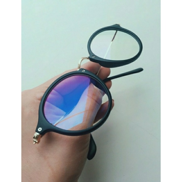 Matte Black & Gold Purple Tint Glasses - Picture 4 of 7